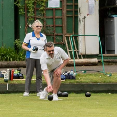 Francis Drake Bowls Club, Hilly Fields, Brockley, SE4 1QE. Mark was on good form playing against President Jill